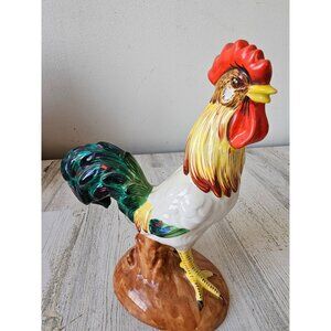 Vintage Italian‎ Italy rooster chicken statue figurine ceramic porcelain